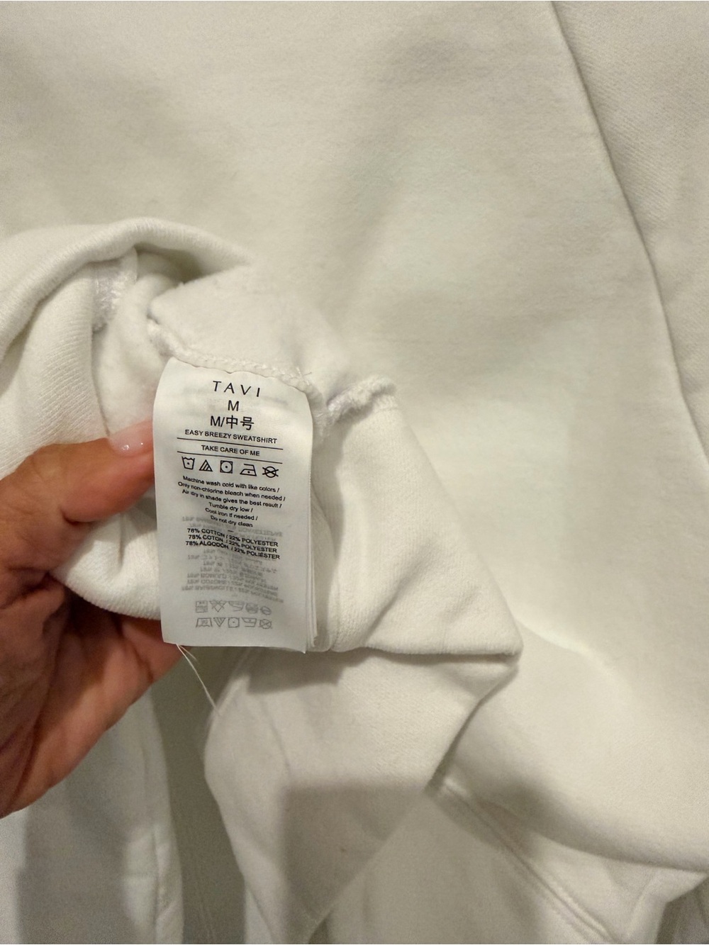TAVI Women’s White V-Notch Pullover Sweatshirt - Picture 6 of 10